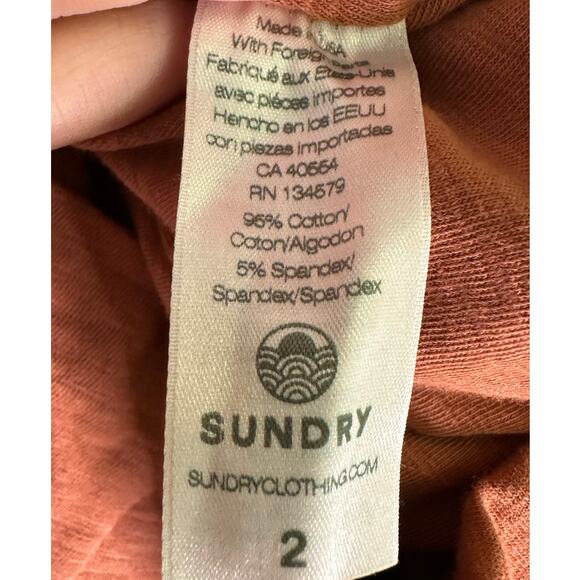 Sundry Brown Puff Short Sleeves Ruched Mini Dress Size 2 - Picture 4 of 16